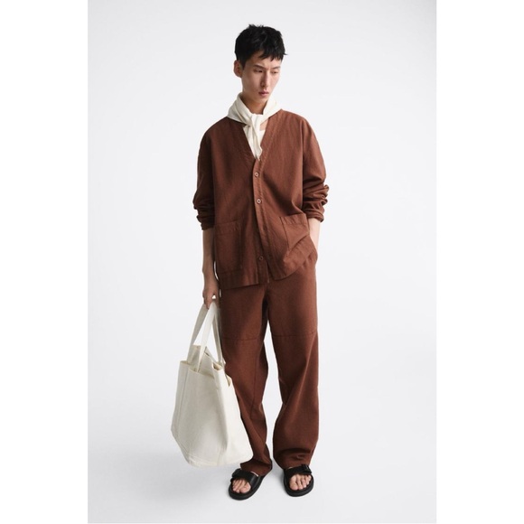 Zara Loose-Cut Cotton Trousers